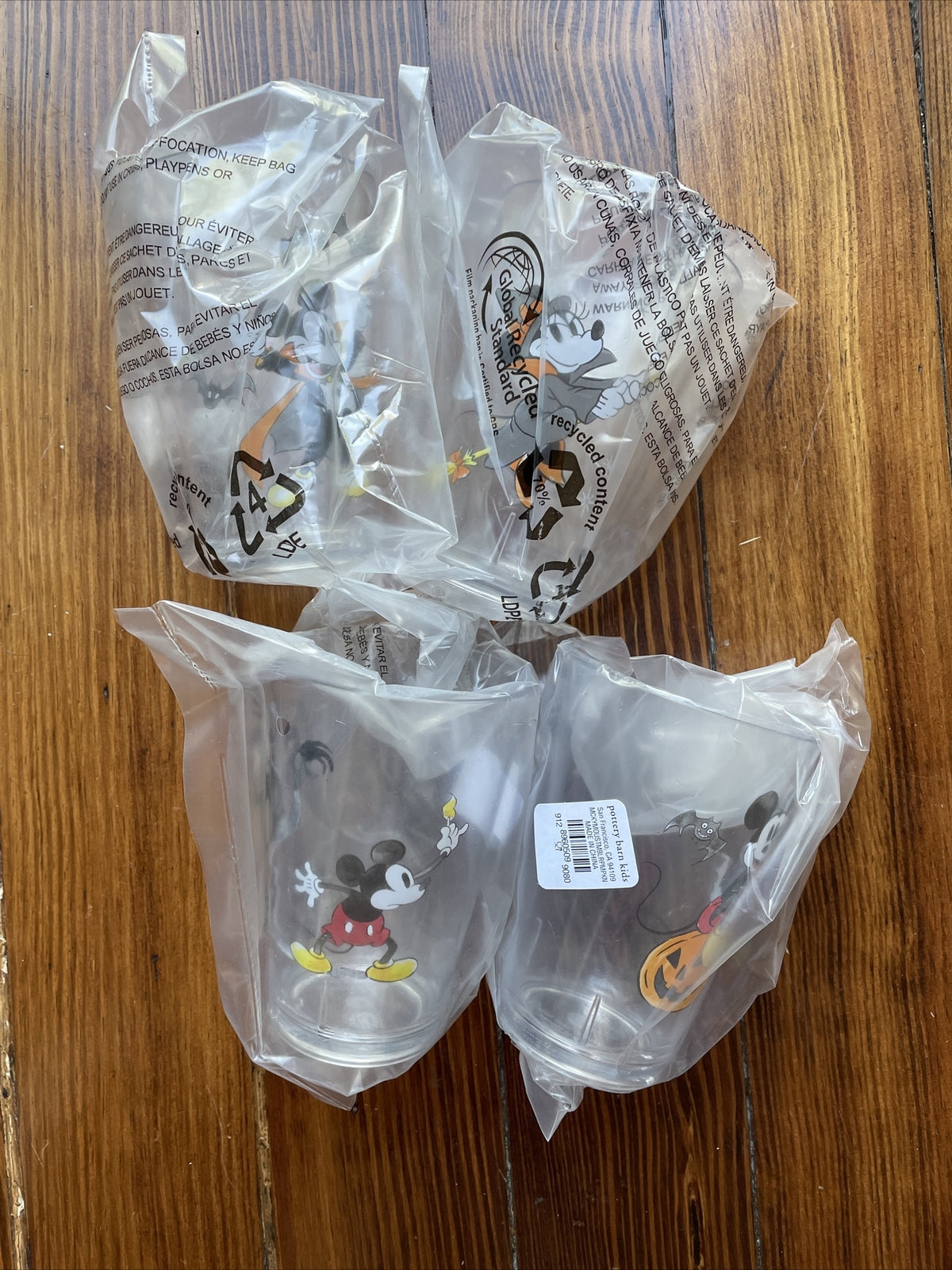 Pottery Barn Mickey Mouse Cup Halloween Disney holiday gift Pumpkin bat SET 4