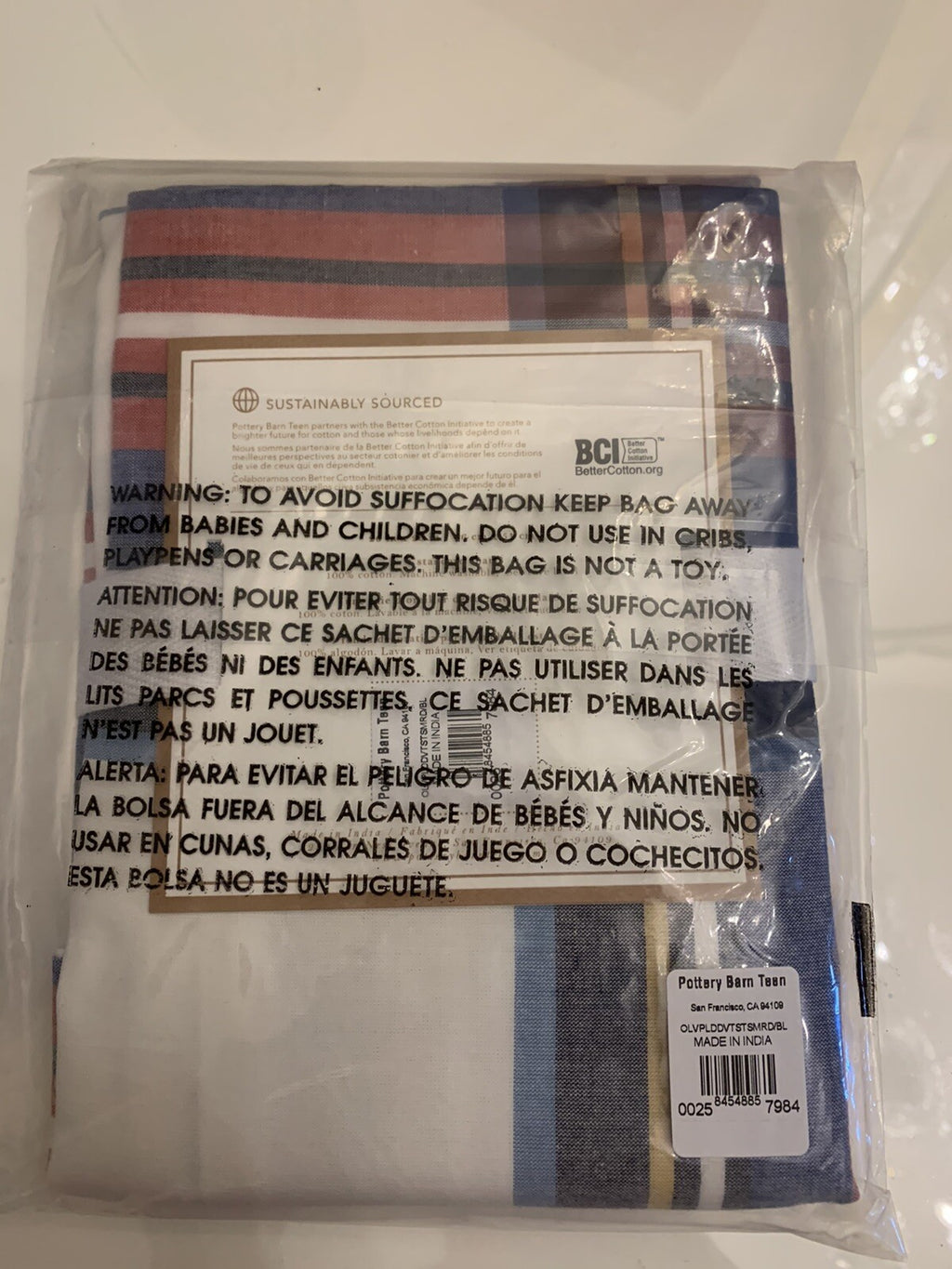 Pottery Barn Plaid Pillow Sham holiday Christmas sport party school Disney kid [