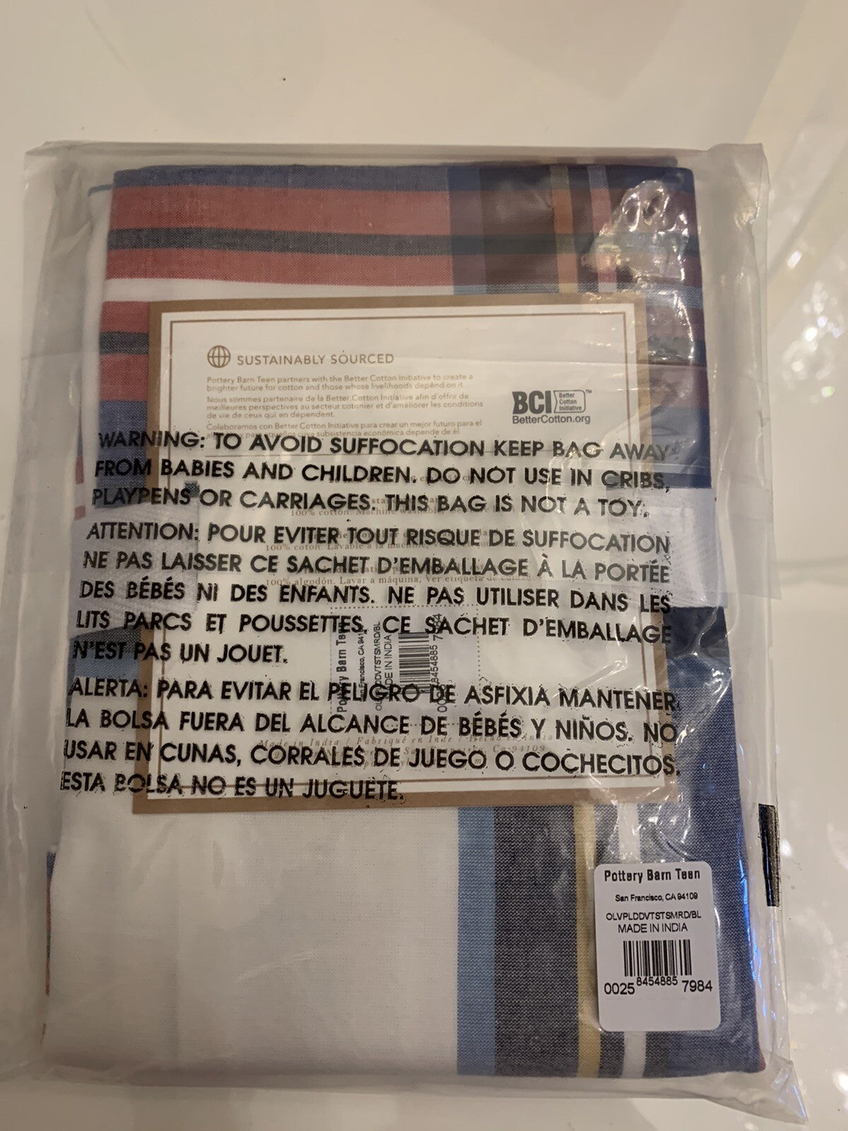 Pottery Barn Plaid Pillow Sham holiday Christmas sport party school Disney kid [