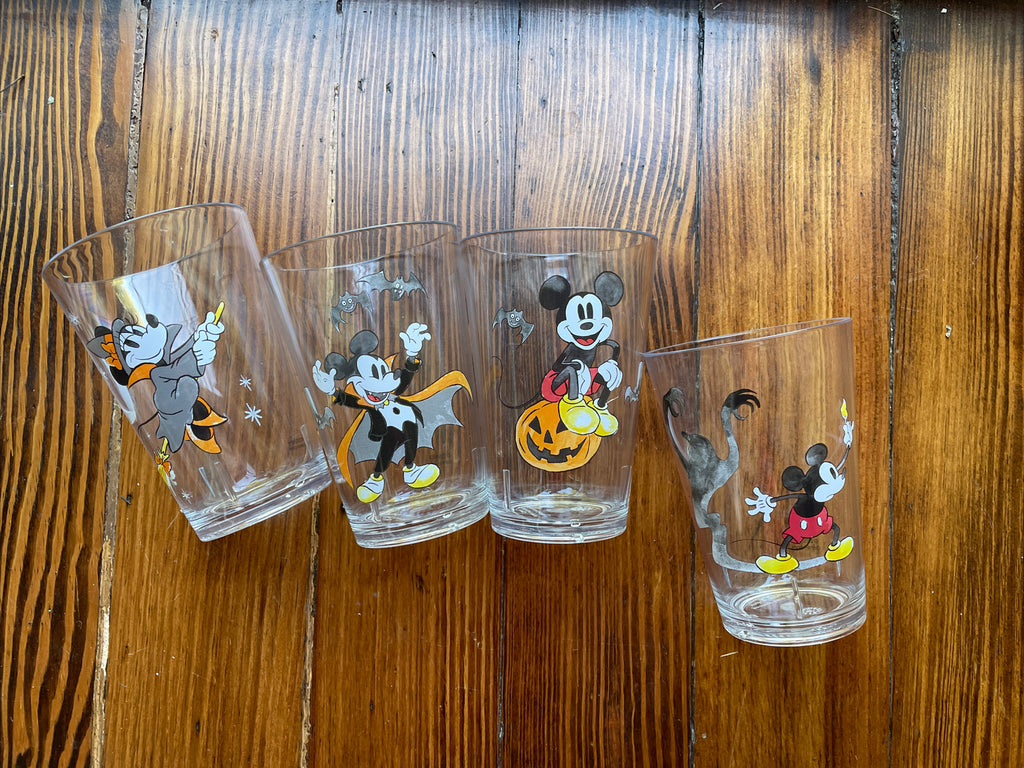 Pottery Barn Mickey Mouse Cup Halloween Disney holiday gift Pumpkin bat SET 4