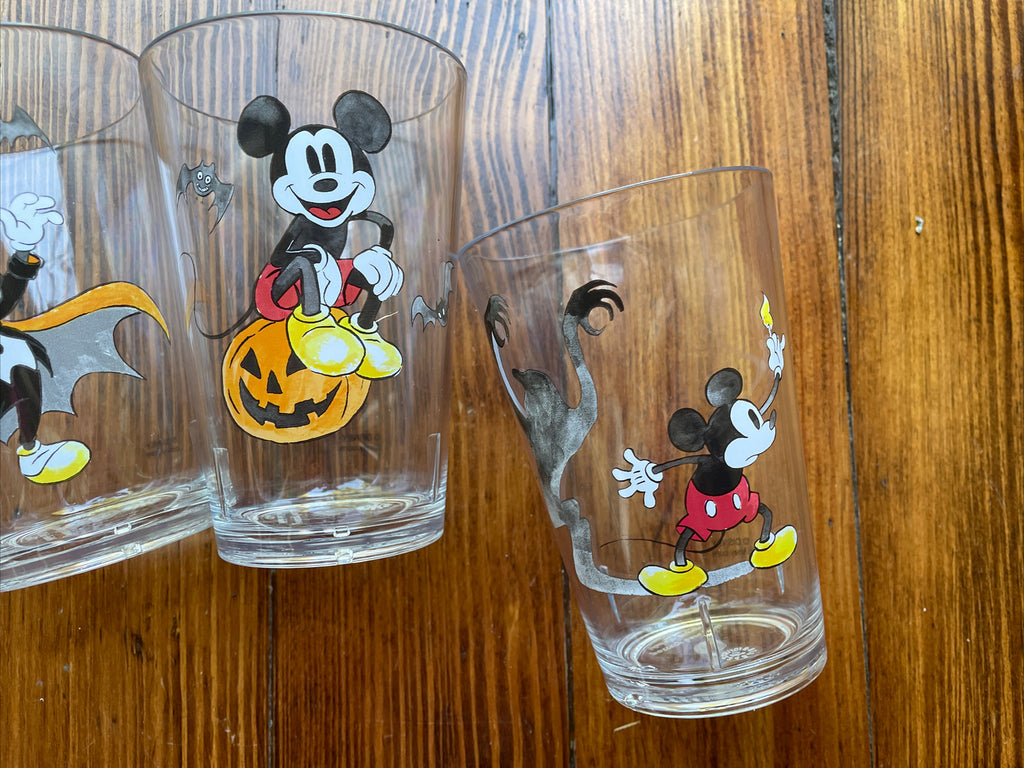 Pottery Barn Mickey Mouse Cup Halloween Disney holiday gift Pumpkin bat SET 4