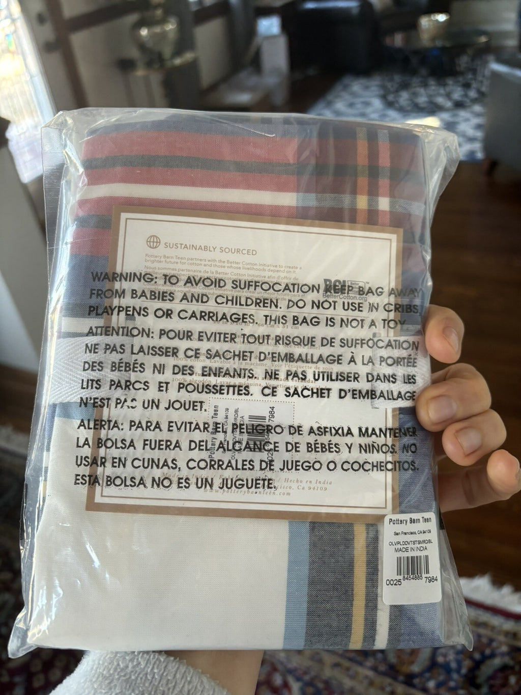Pottery Barn Plaid Pillow Sham holiday Christmas sport party school Disney kid [