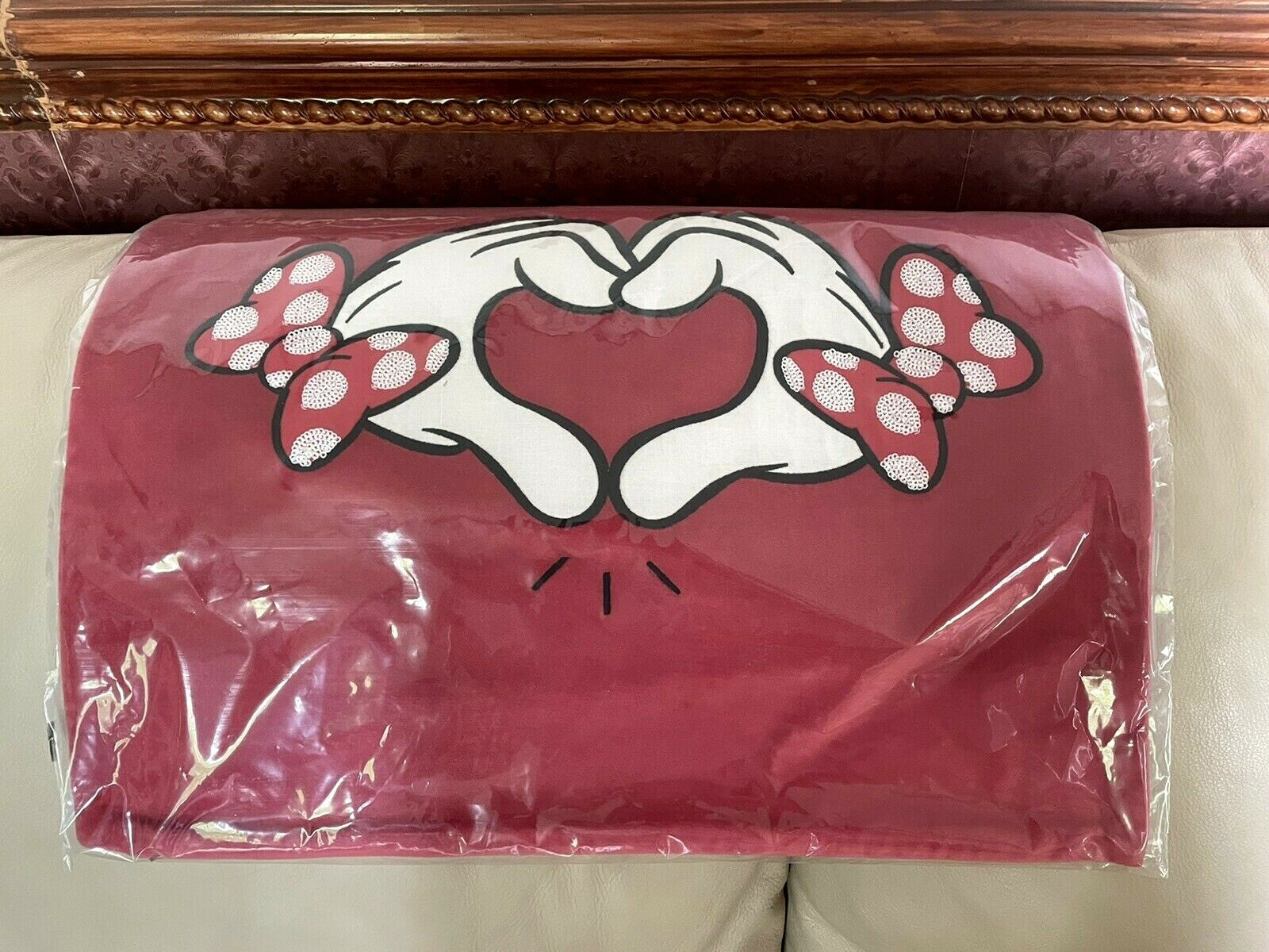 Pottery Barn Holiday Mickey Mouse Velvet gift party Valentine Disney girl sham -
