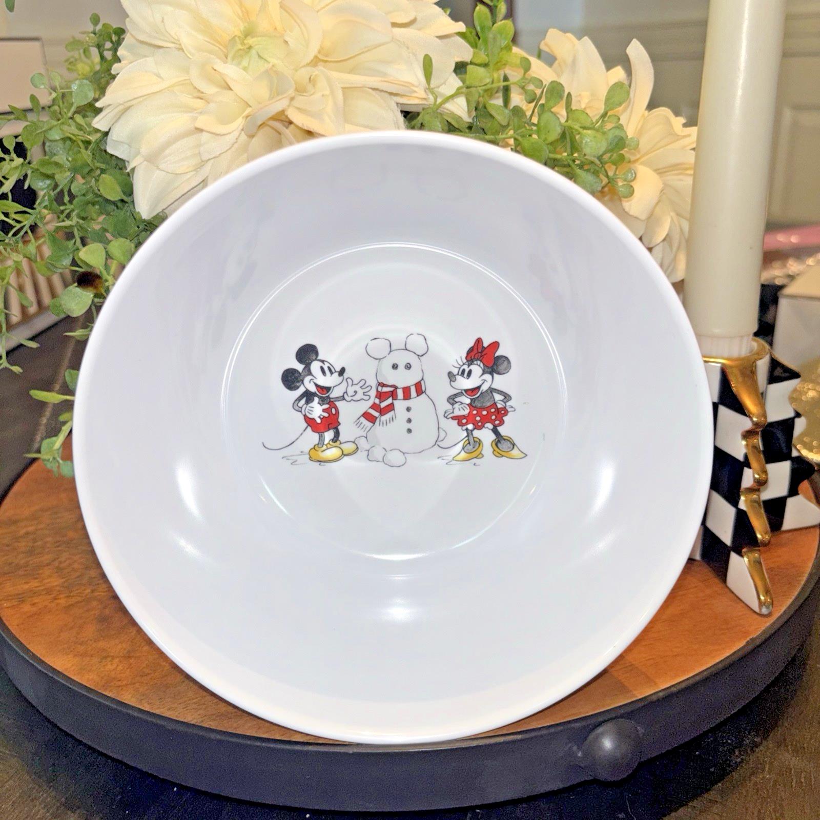Pottery Barn Holiday Disney Mickey Mouse Bowl School Christmas gift snowman ]