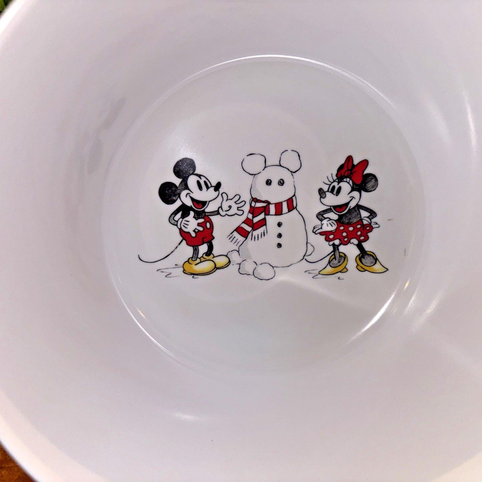 Pottery Barn Holiday Disney Mickey Mouse Bowl School Christmas gift snowman ]