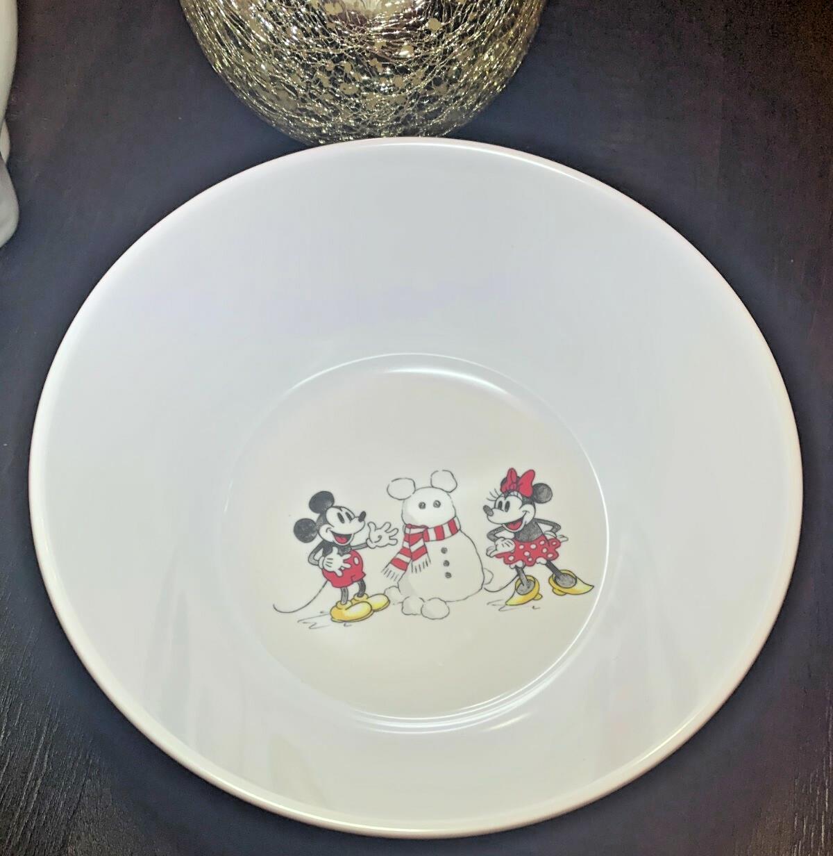 Pottery Barn Holiday Disney Mickey Mouse Bowl School Christmas gift snowman ]