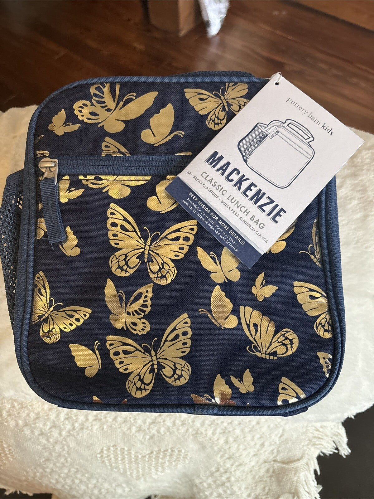 Pottery Barn School Disney glitter BACKPACK +LUNCH bag +Water Travel girl gold .