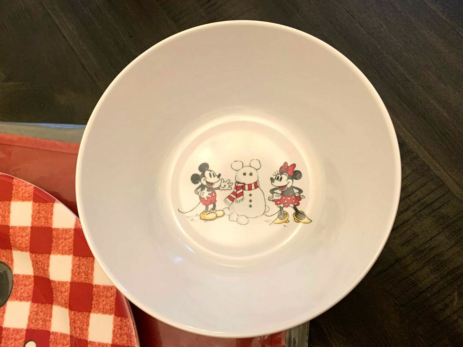Pottery Barn Holiday Disney Mickey Mouse Bowl School Christmas gift snowman ]