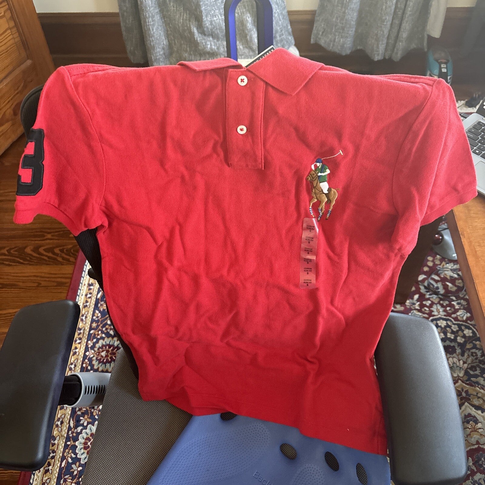 Ralph Lauren polo shirt jersey stripe small Disney school college holiday $119 [