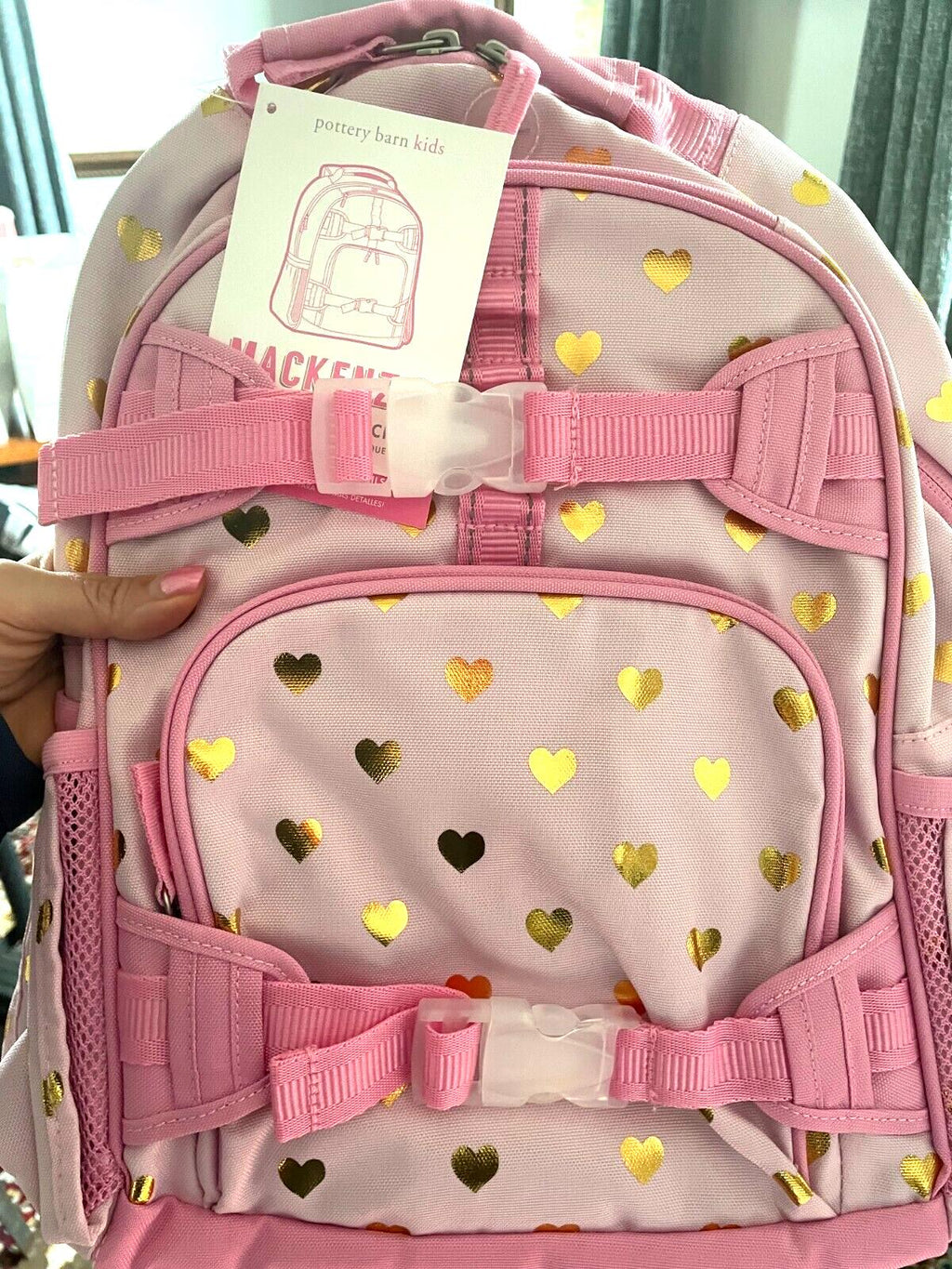 School Pottery barn Barbie BACKPACK bag girl princess pink travel heart gold .