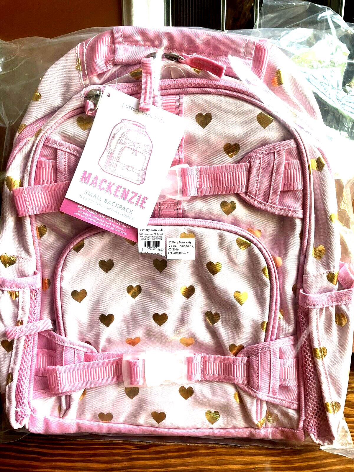School Pottery barn Barbie BACKPACK bag girl princess pink travel heart gold .