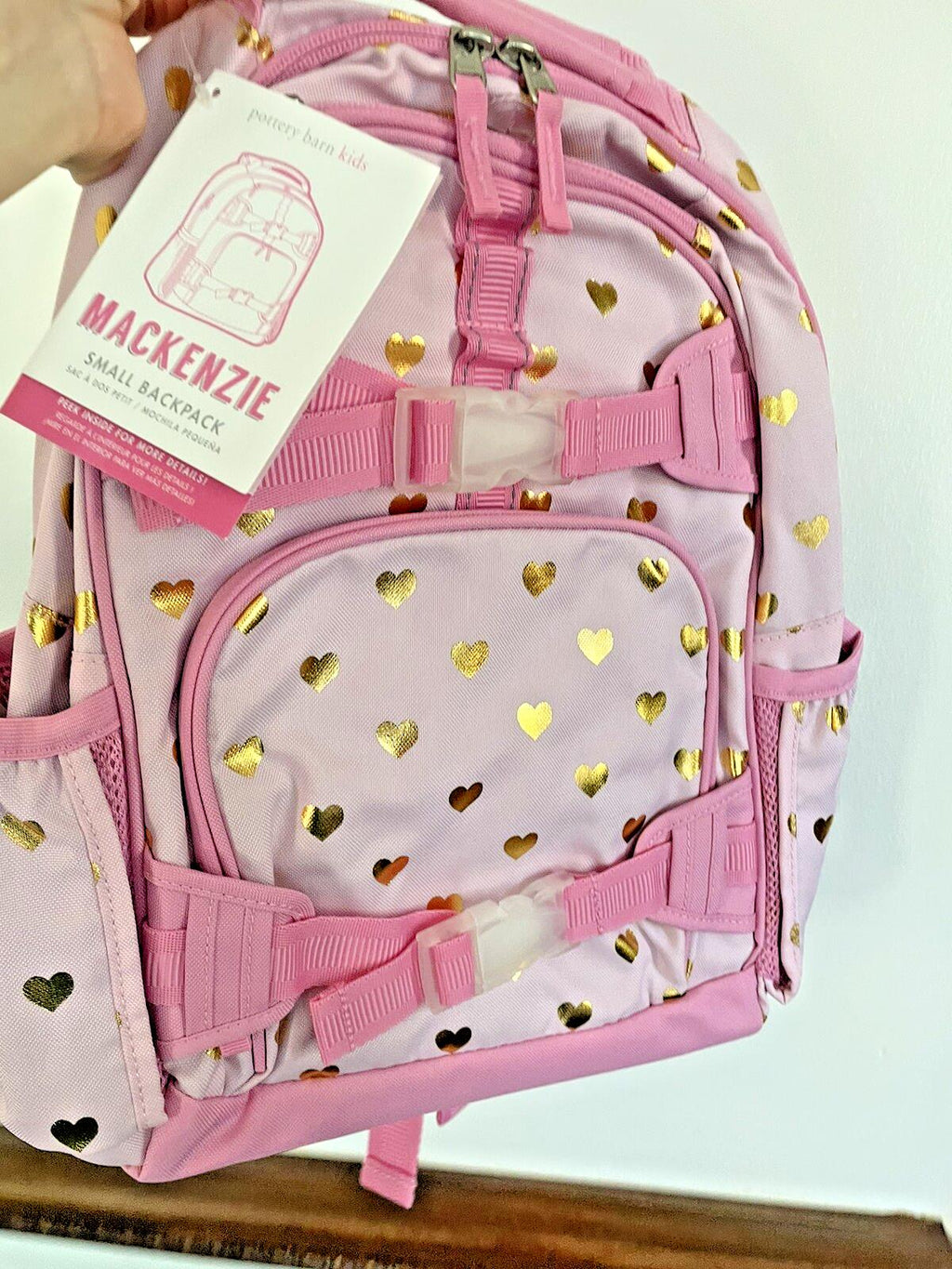 School Pottery barn Barbie BACKPACK bag girl princess pink travel heart gold .