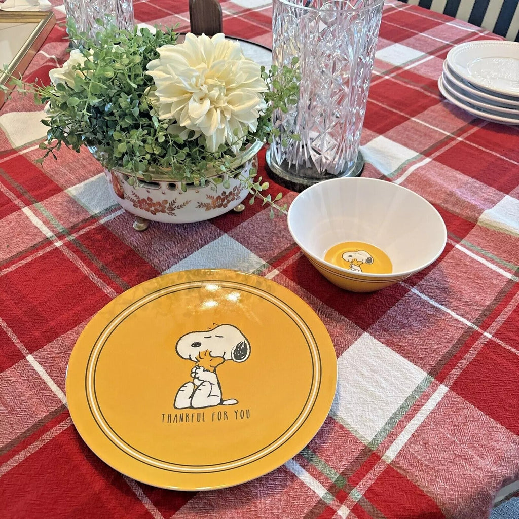 Pottery Barn Snoopy peanuts Dinner Set Plate holiday school party Disney gift
