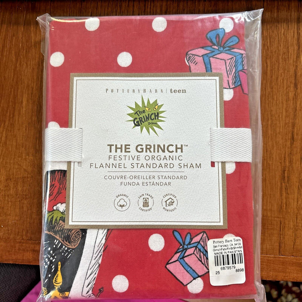 Pottery Barn Grinch Christmas pillow Sham Seuss Holiday kid party gift disney ]