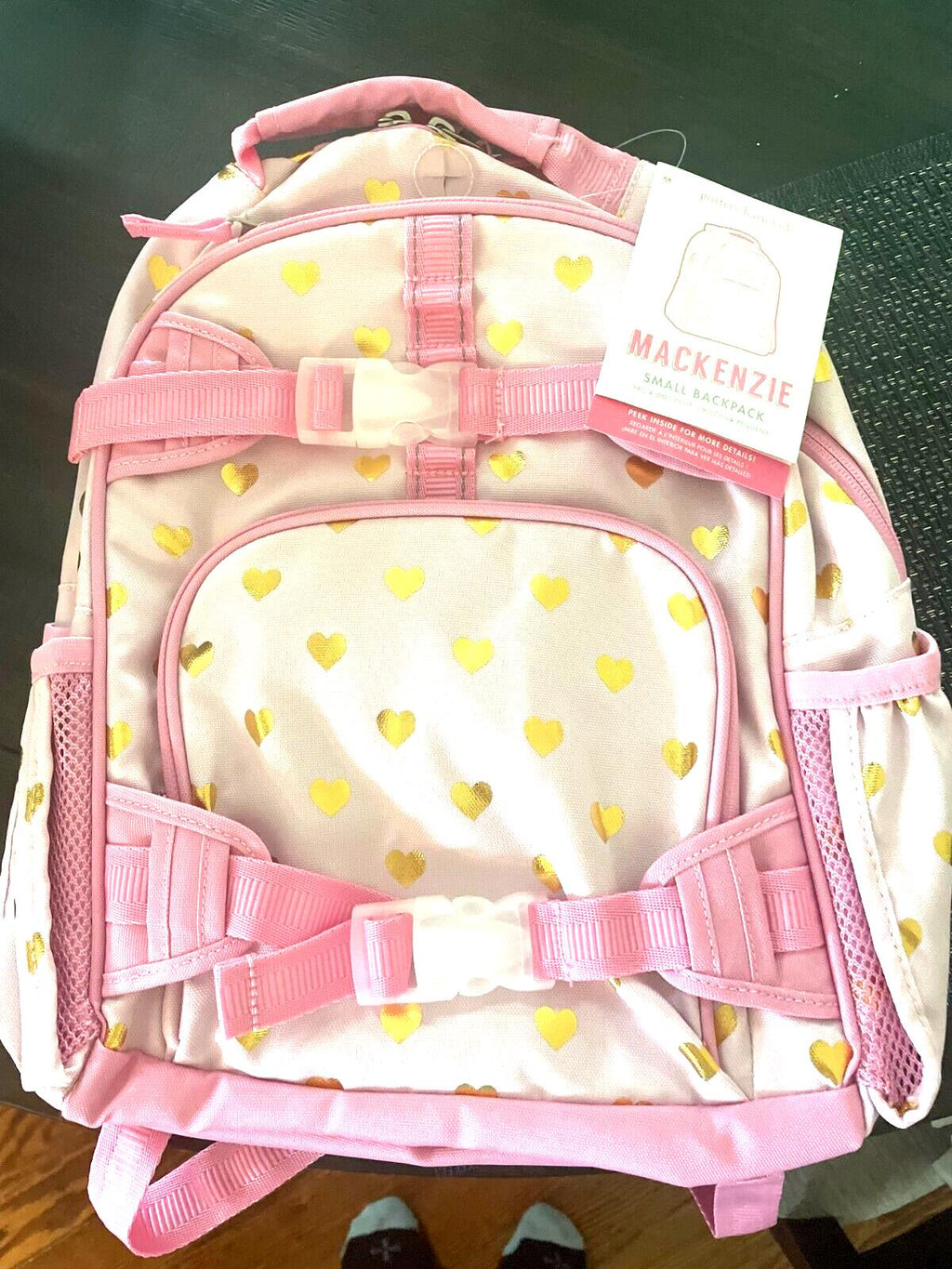 School Pottery barn Barbie BACKPACK bag girl princess pink travel heart gold .