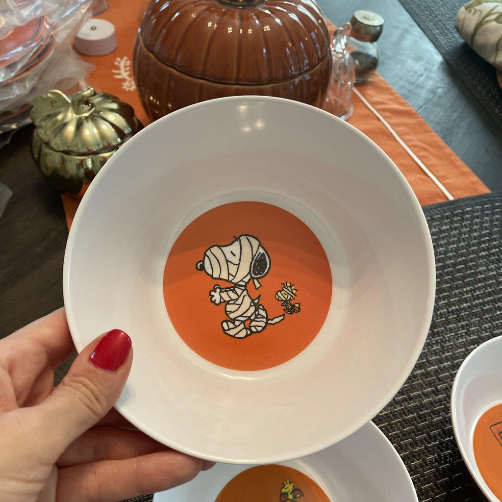 Pottery Barn Snoopy Halloween Bowl holiday party peanuts Disney school kids ?? -