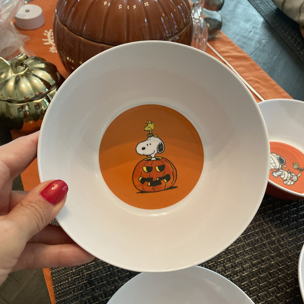 Pottery Barn Snoopy Halloween Bowl holiday party peanuts Disney school kids ?? -