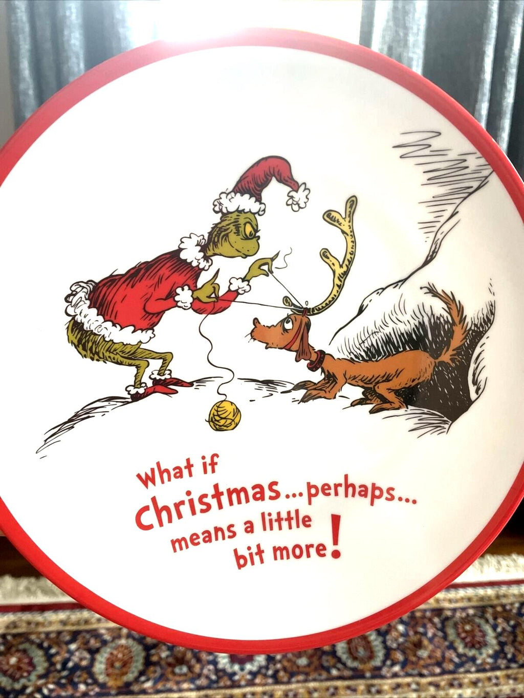 Pottery Barn GRINCH Christmas Dinner Set Plate holiday Seuss Disney school party