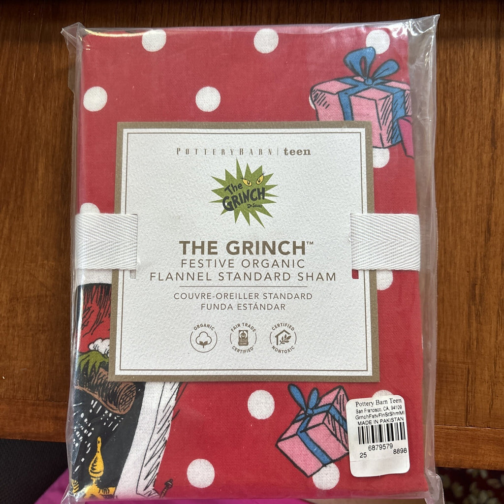 Pottery Barn Grinch Christmas pillow Sham Seuss Holiday kid party gift disney ]