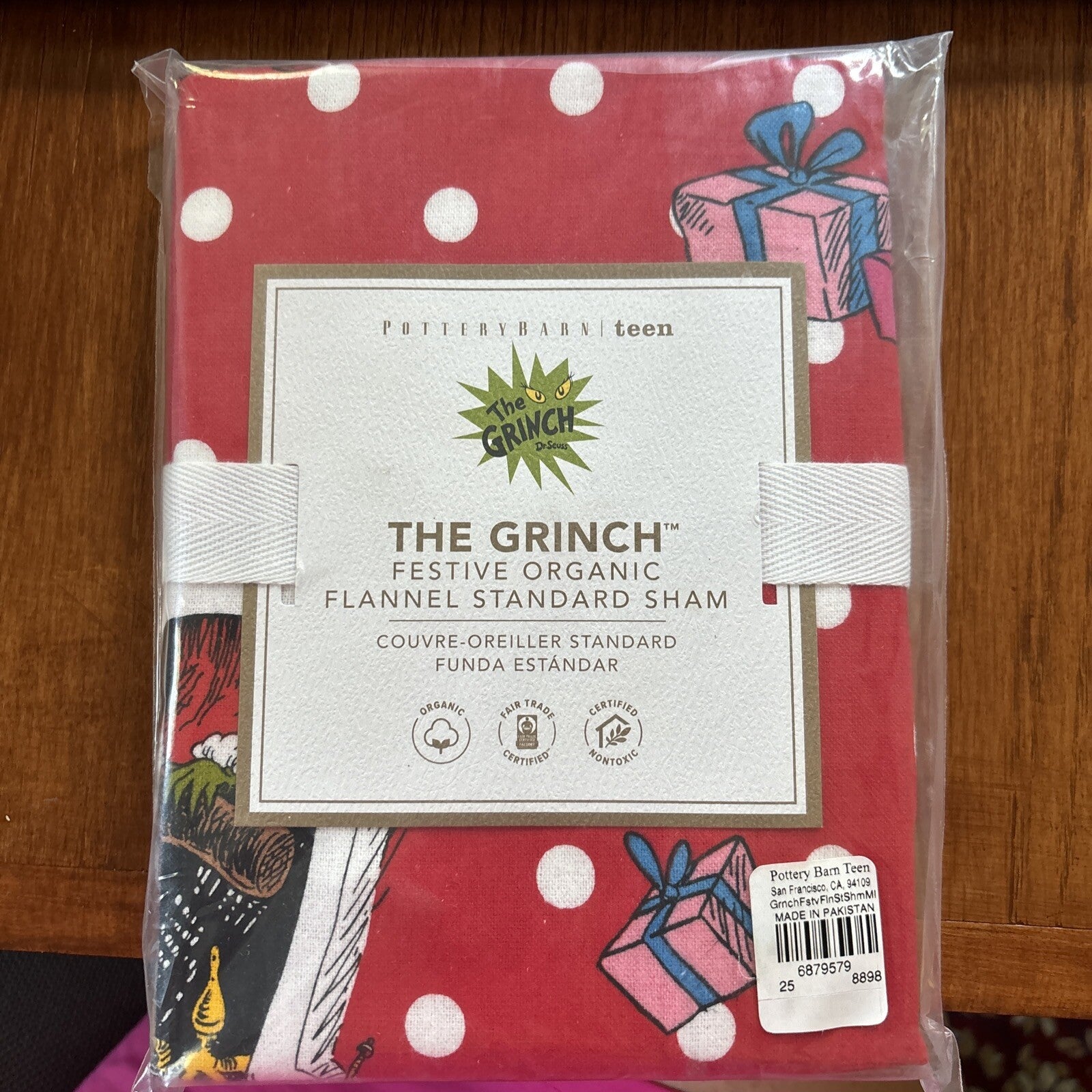 Pottery Barn Grinch Christmas pillow Sham Seuss Holiday kid party gift disney ]