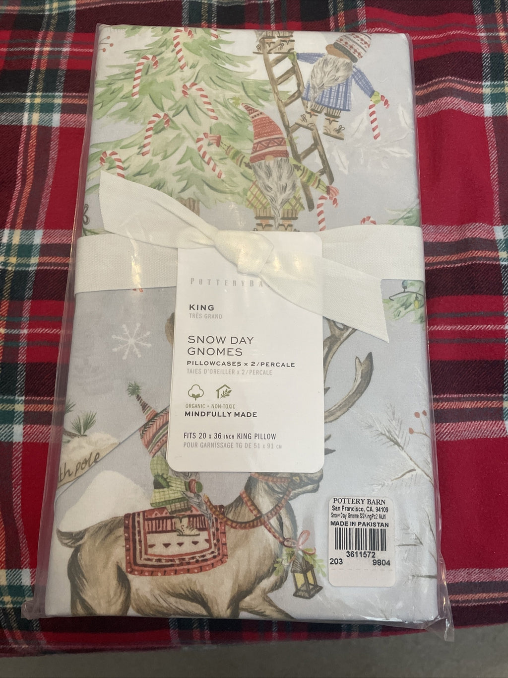 Pottery Barn KING holiday Disney Christmas Gift Deer Forest Snowman SET 2 '