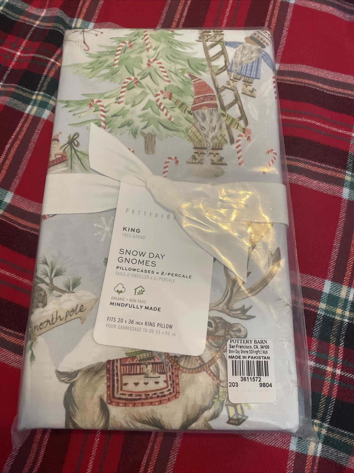 Pottery Barn KING holiday Disney Christmas Gift Deer Forest Snowman SET 2 '