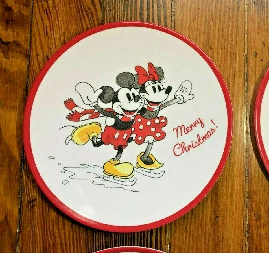 Disney Pottery Barn Plate Mickey Mouse holiday party school gift Christmas kid n