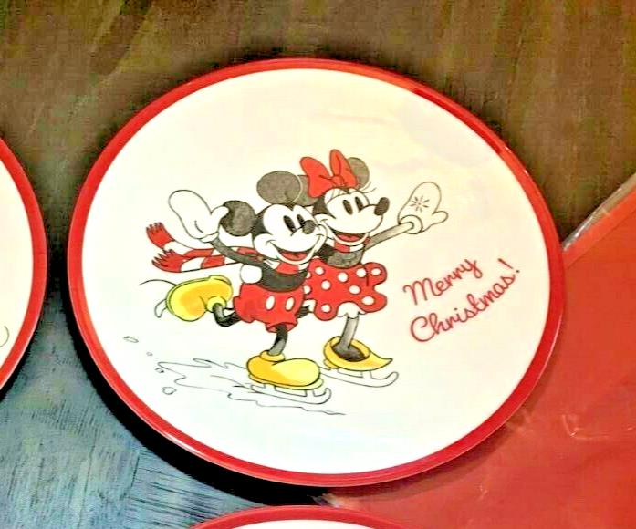Disney Pottery Barn Plate Mickey Mouse holiday party school gift Christmas kid n
