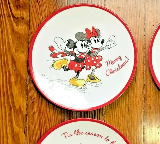 Disney Pottery Barn Plate Mickey Mouse holiday party school gift Christmas kid n