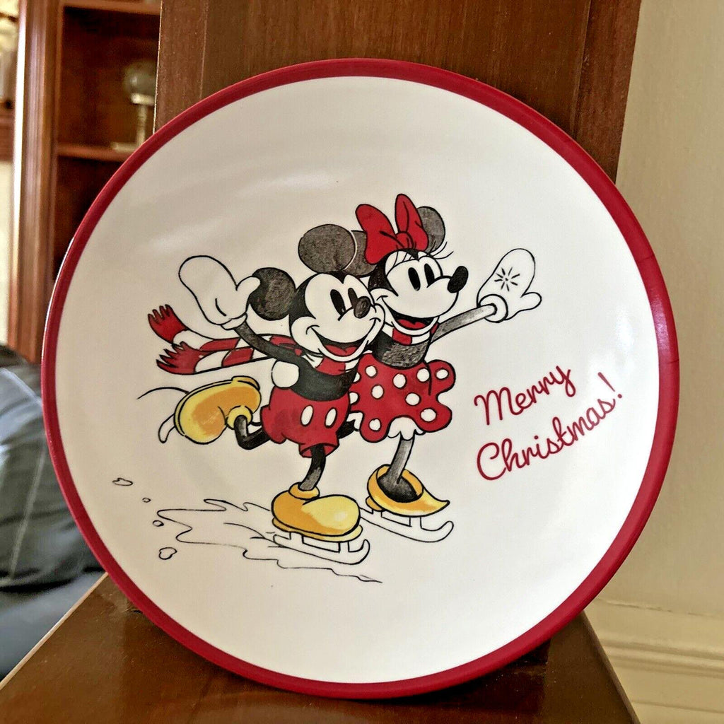 Disney Pottery Barn Plate Mickey Mouse holiday party school gift Christmas kid n