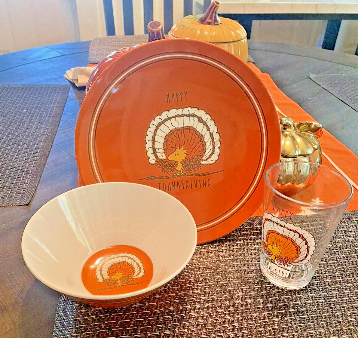 Pottery Barn holiday Thanksgiving Snoopy Peanuts school Dinner Set Disney kid \