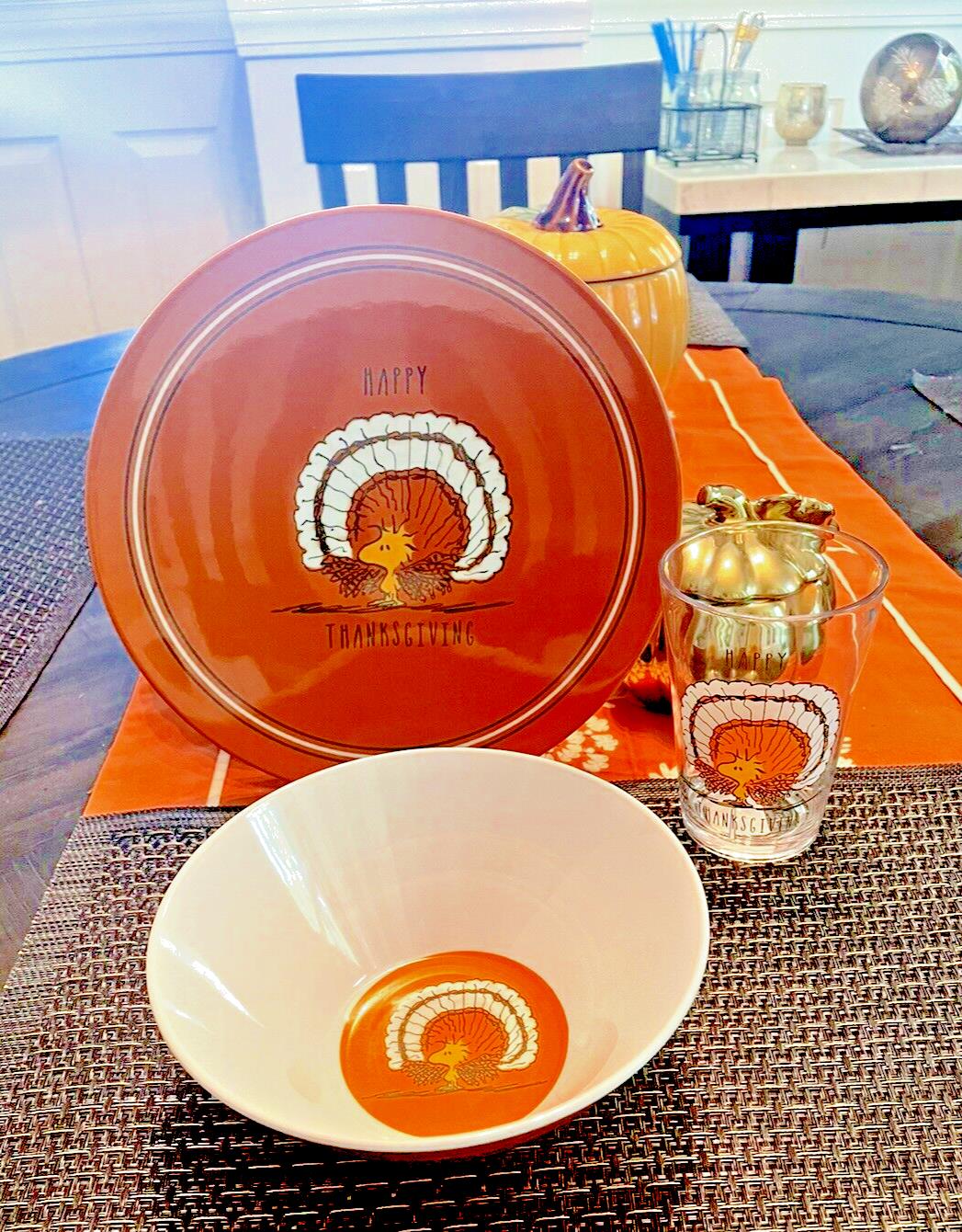 Pottery Barn holiday Thanksgiving Snoopy Peanuts school Dinner Set Disney kid \