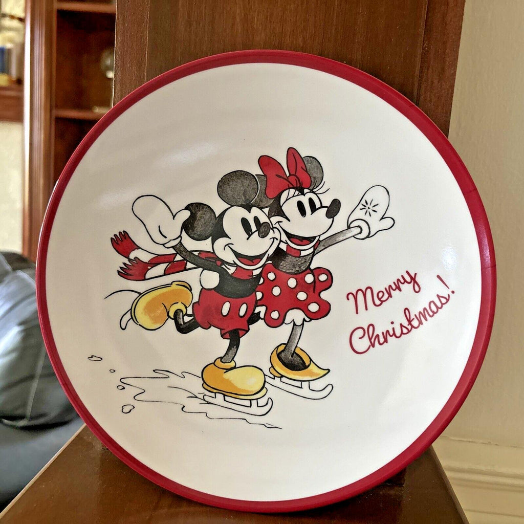 Disney Pottery Barn Plate Mickey Mouse holiday party school gift Christmas kid n