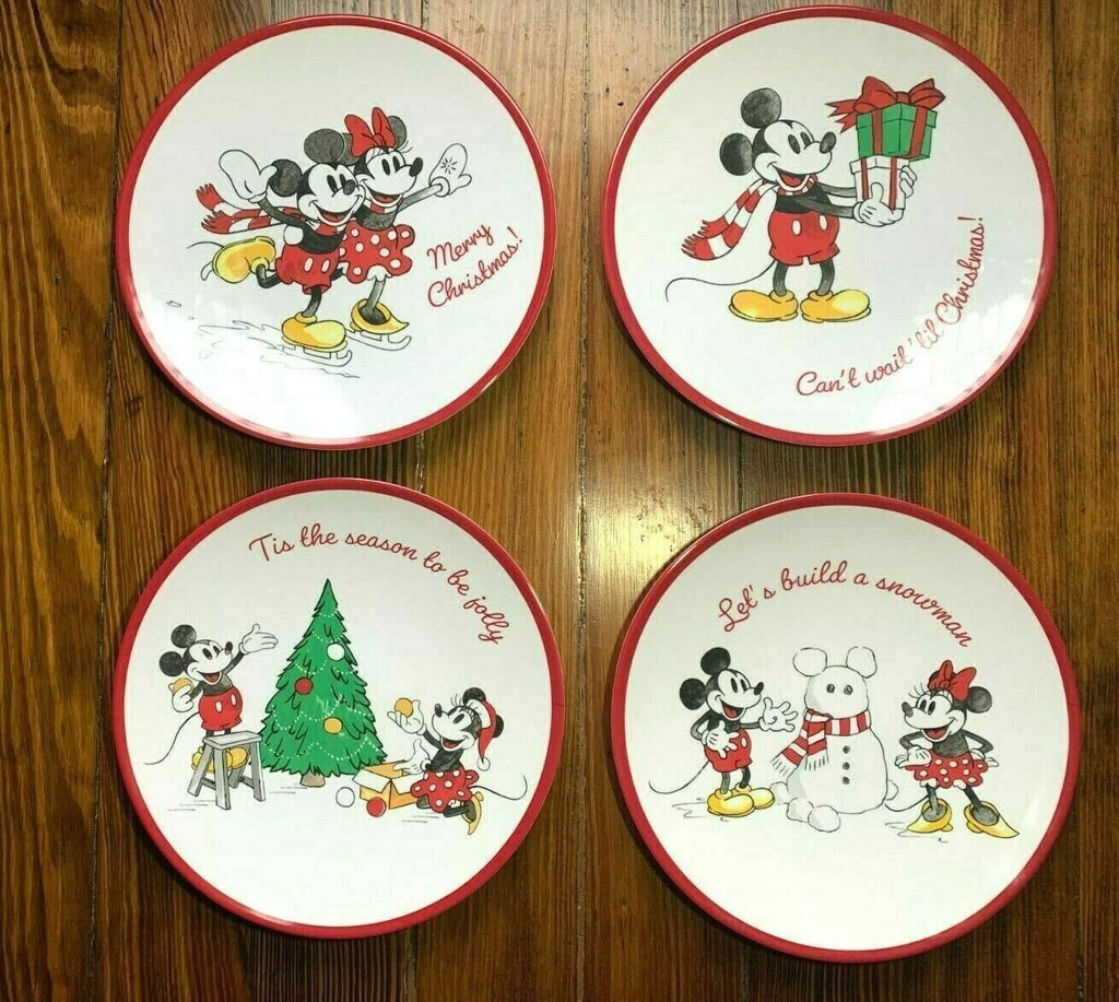 Disney Pottery Barn Plate Mickey Mouse holiday party school gift Christmas kid n