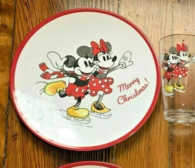 Disney Pottery Barn Plate Mickey Mouse holiday party school gift Christmas kid n