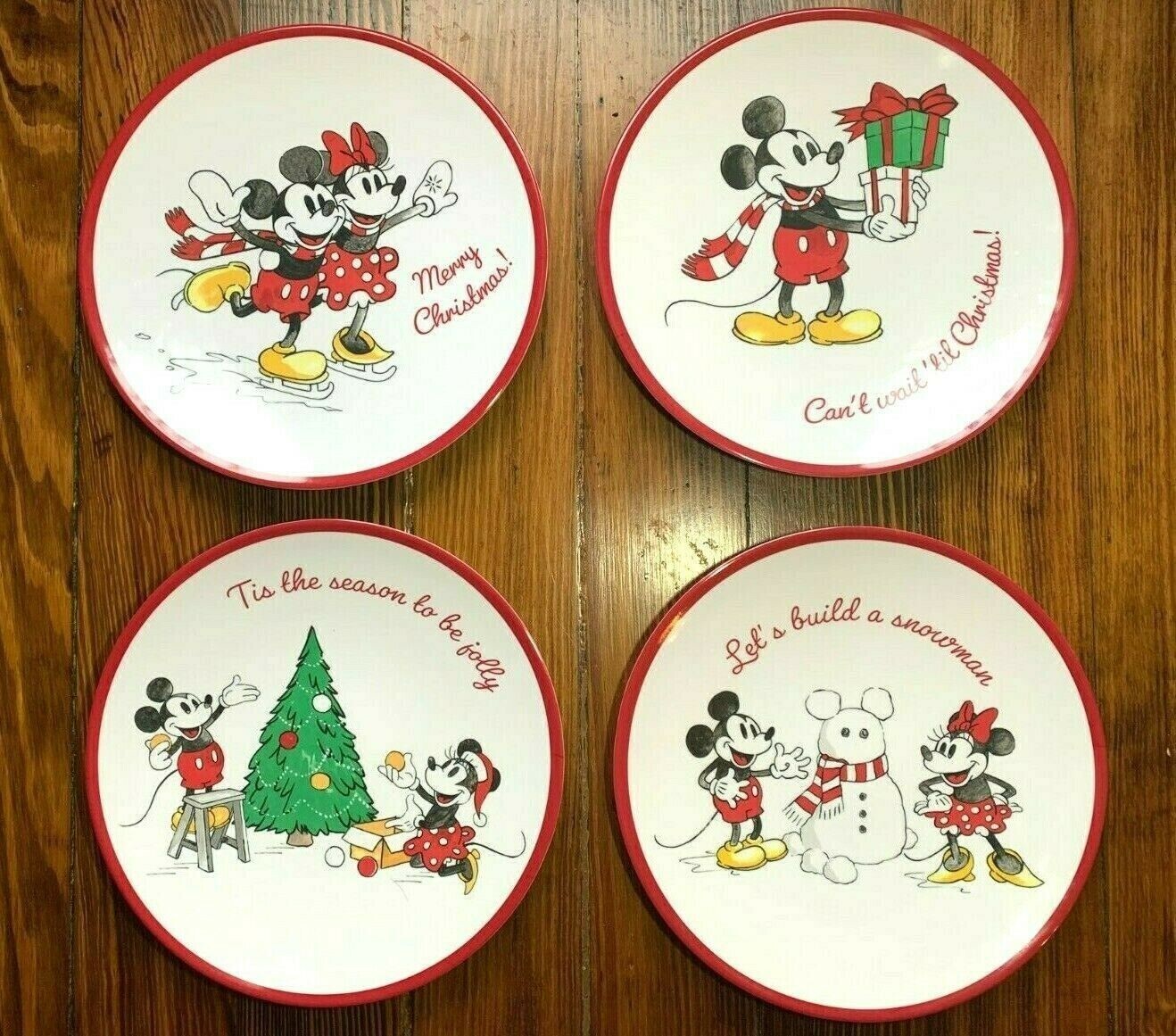 Disney Pottery Barn Plate Mickey Mouse holiday party school gift Christmas kid n