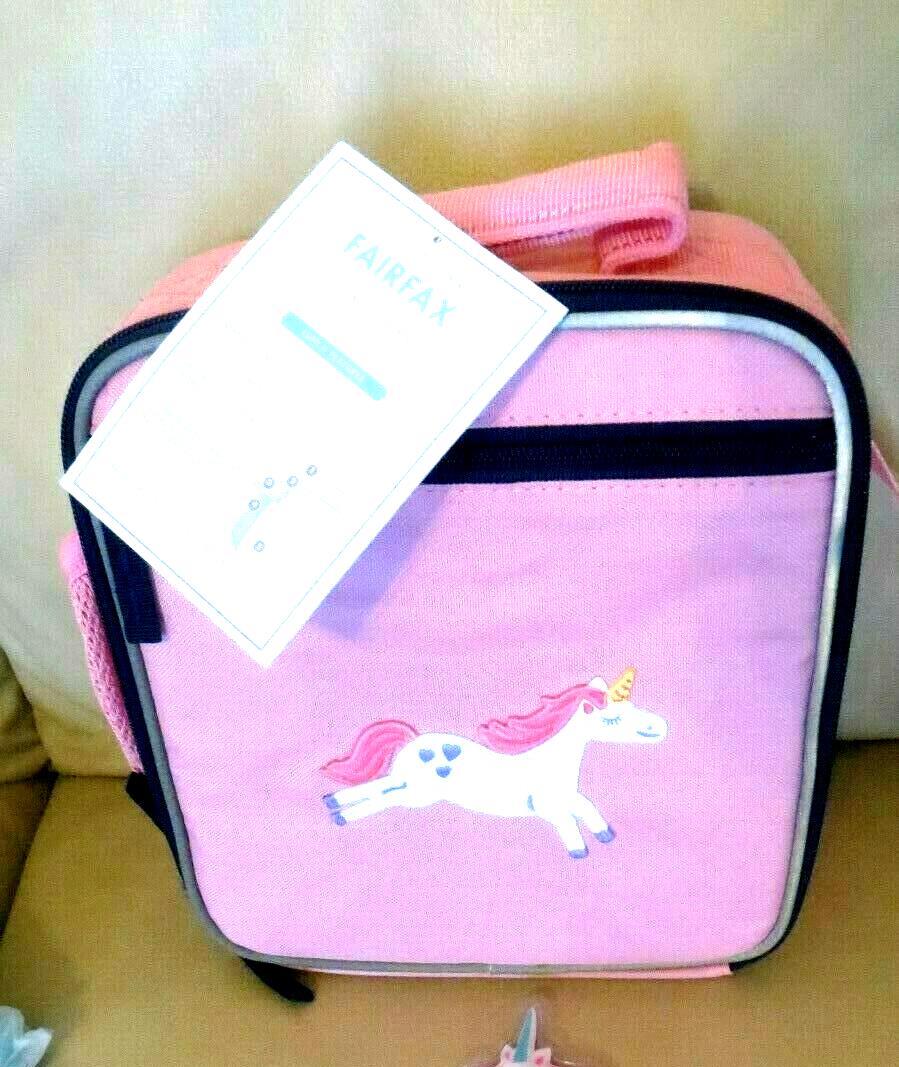 Pottery Barn LUNCH BOX BAG School Disney Unicorn horse pink bag girl party ?? .