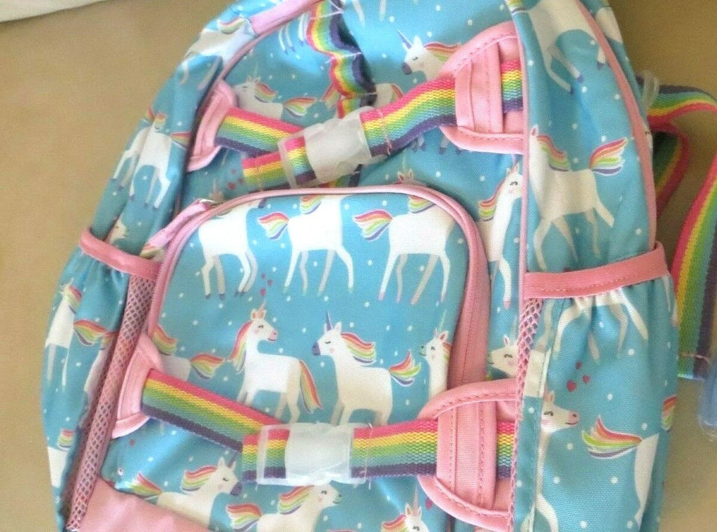 School Pottery barn LARGE BACKPACK LUNCH WATER Rainbow Unicorn Travel Bag ?? .
