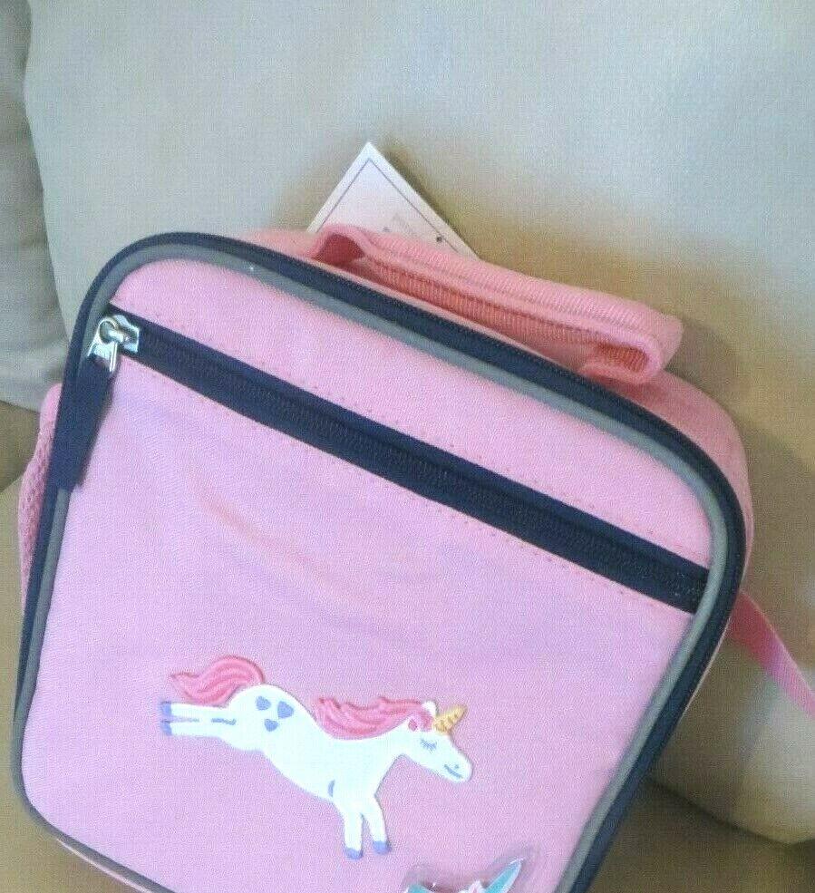Pottery Barn LUNCH BOX BAG School Disney Unicorn horse pink bag girl party ?? .