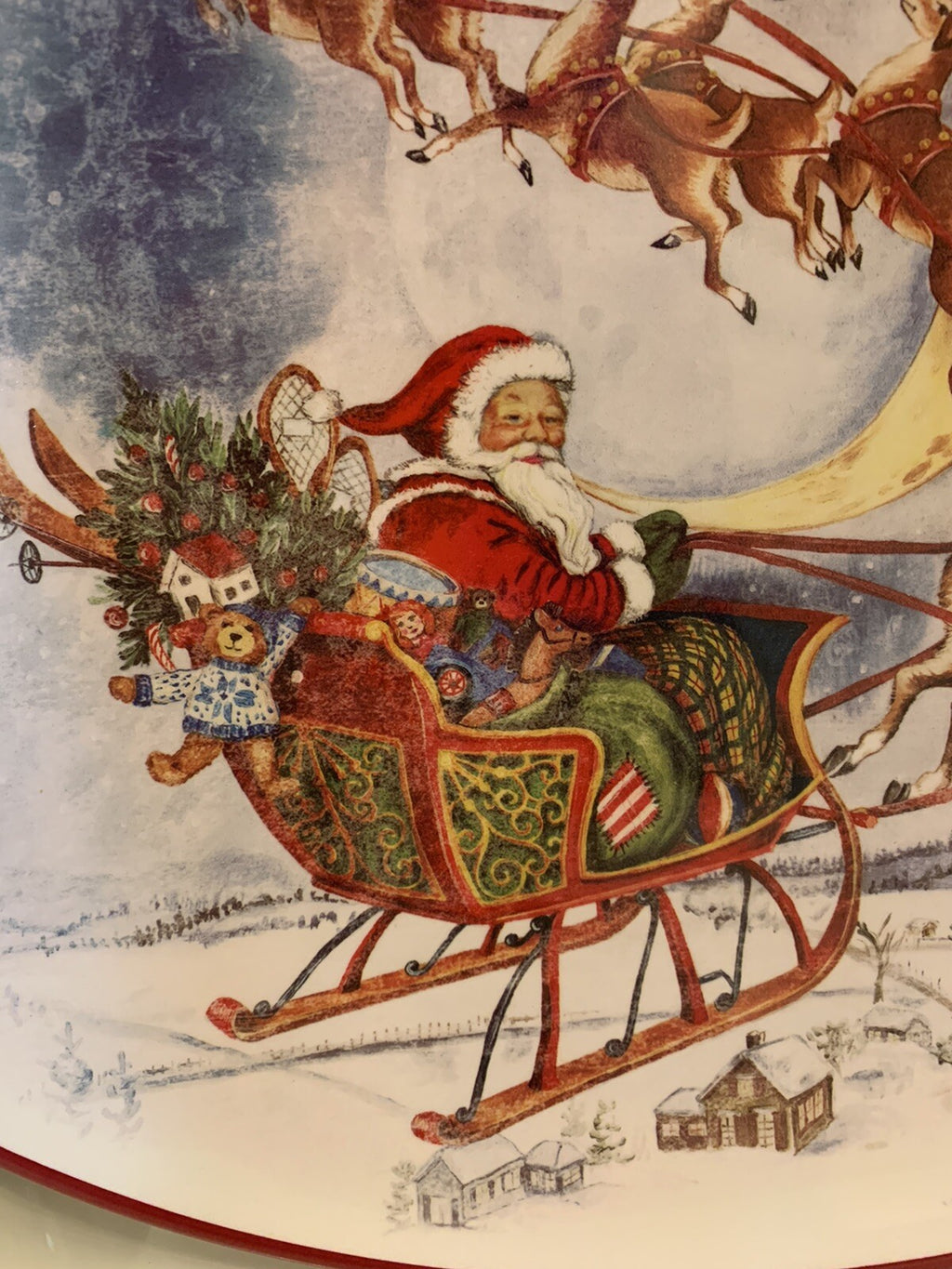 Pottery Barn Disney Plate Holiday Party Platter Christmas Santa Rudolph kids n