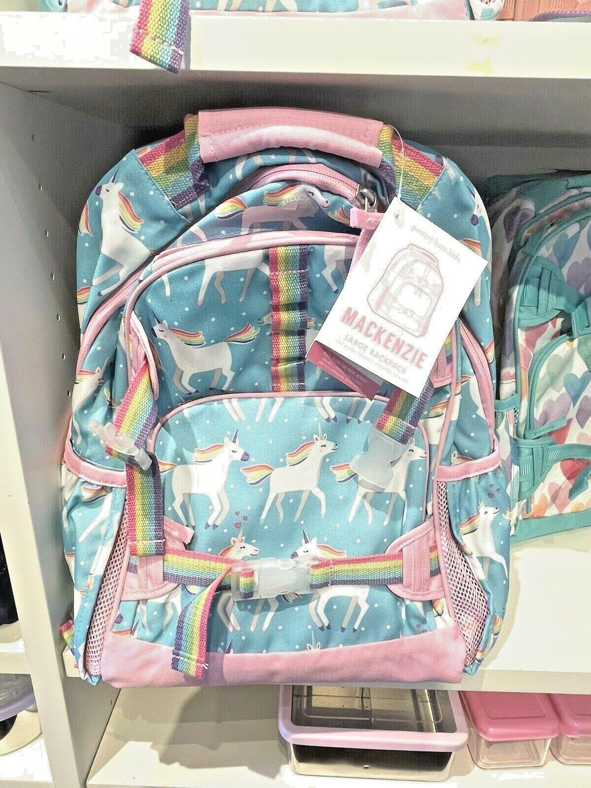School Pottery barn LARGE BACKPACK LUNCH WATER Rainbow Unicorn Travel Bag ?? .