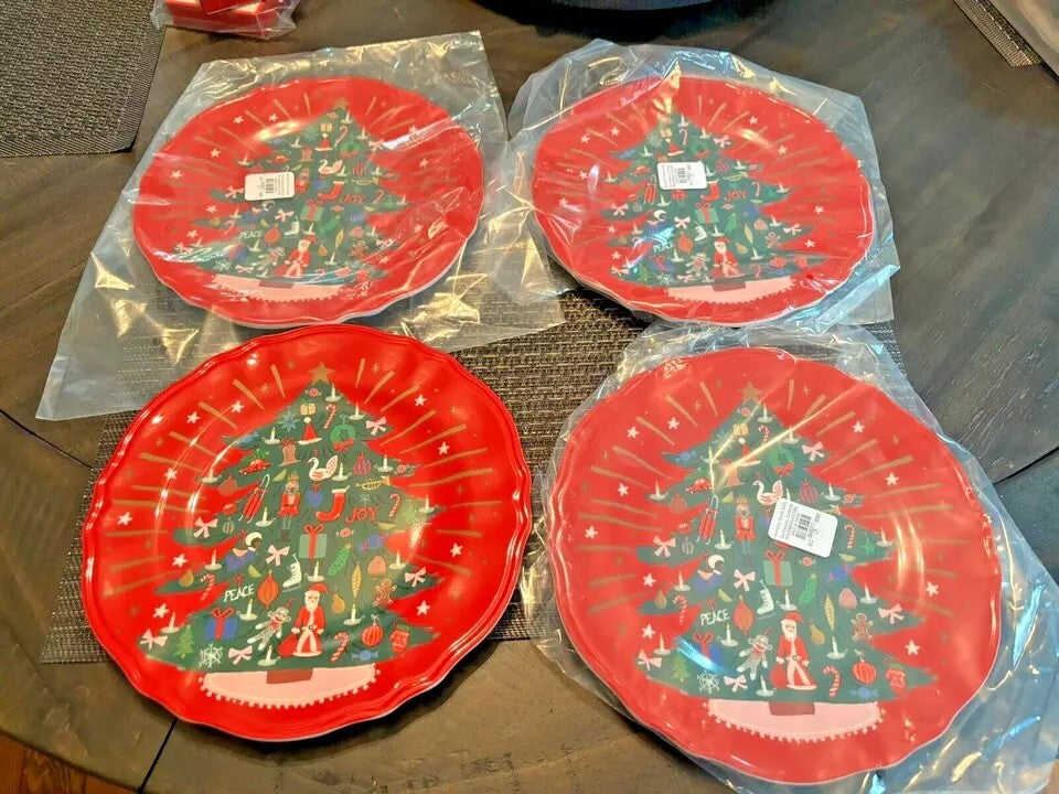 Pottery Barn Peanuts Disney Plate Christmas Nutcracker holiday party kid Set 4 !