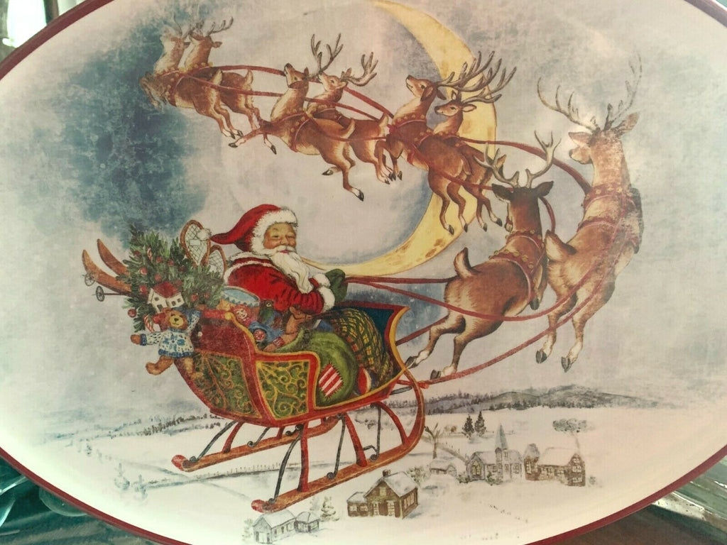Pottery Barn Disney Plate Holiday Party Platter Christmas Santa Rudolph kids n