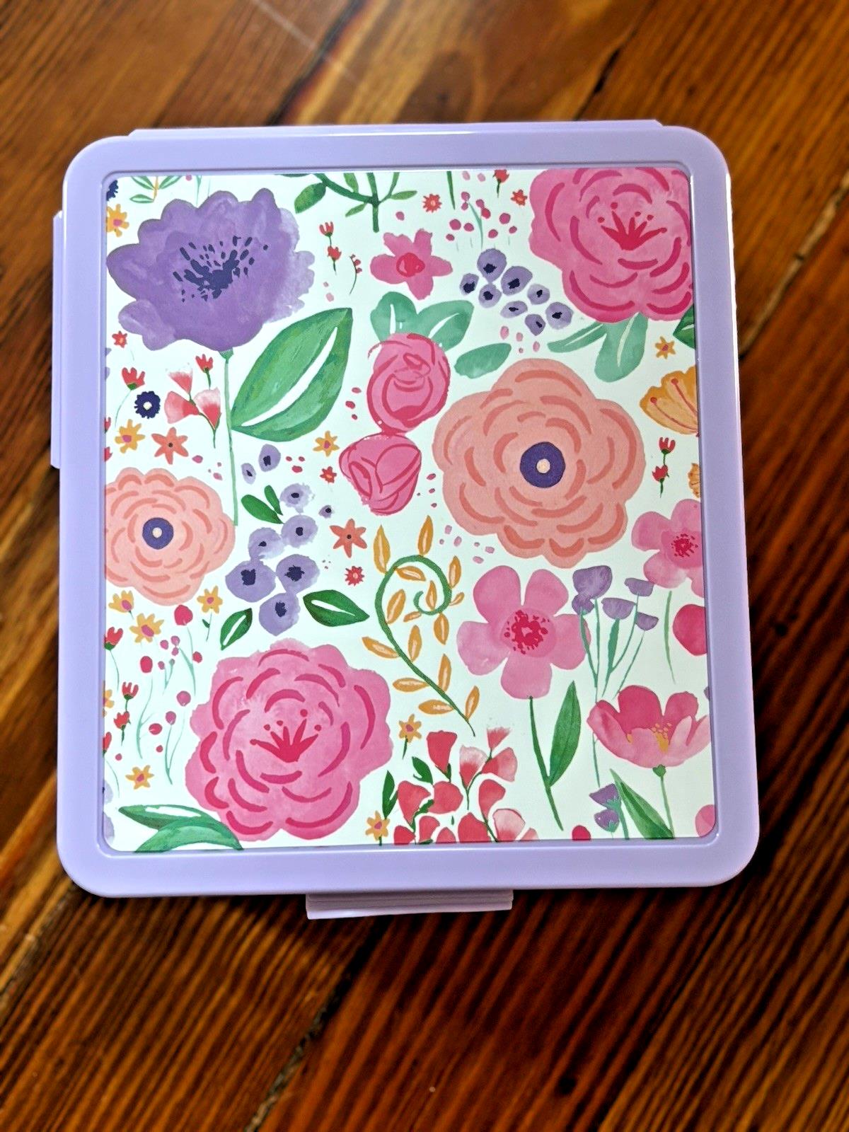 Pottery barn school Floral Flower Bento lunch box Disney travel gift girl pink .