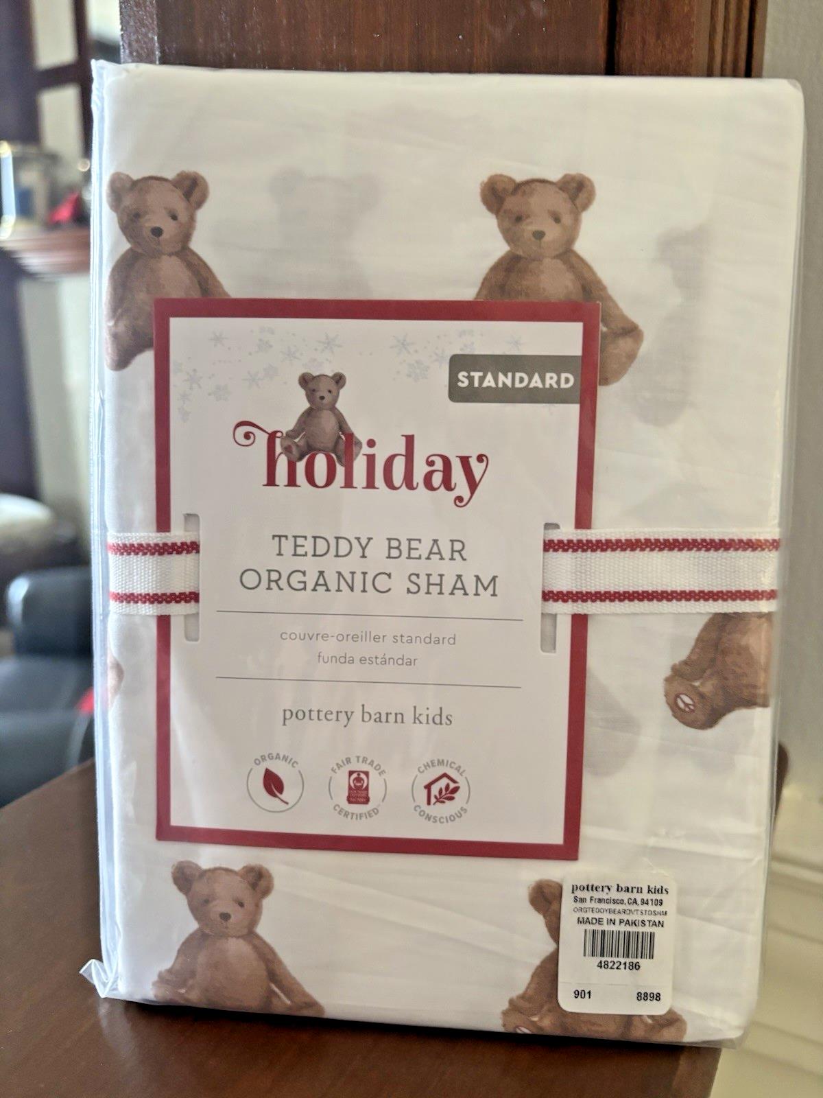 Pottery Barn PILLOW SHAM holiday Disney Teddy Bear gift Christmas birthday kid