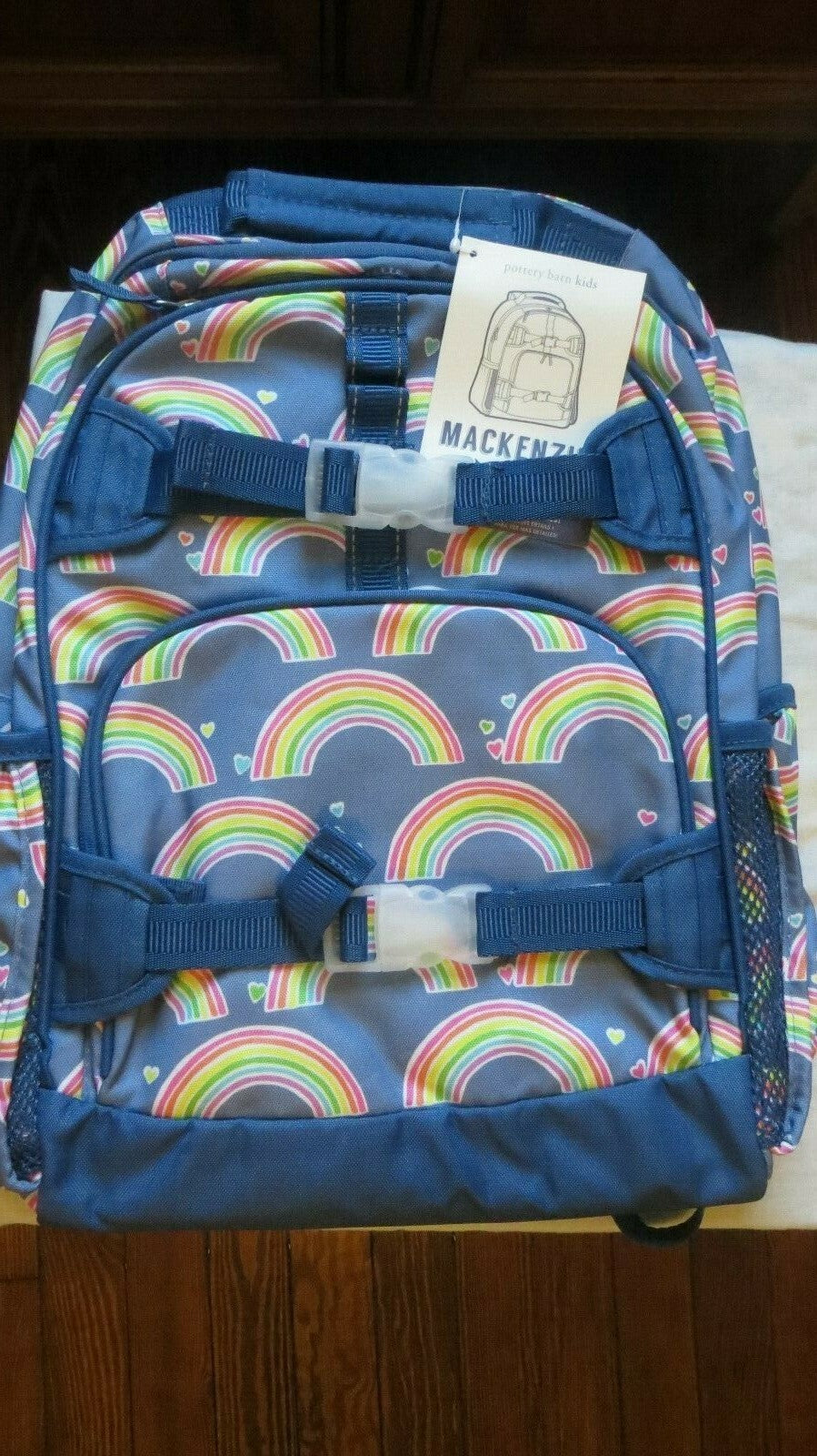 school Pottery barn Disney Rainbow Heart LARGE BACKPACK bag Girl holiday ?? .