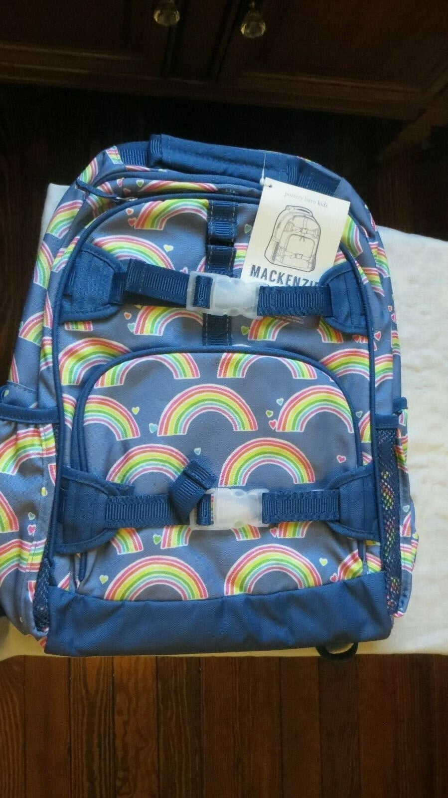 school Pottery barn Disney Rainbow Heart LARGE BACKPACK bag Girl holiday ?? .