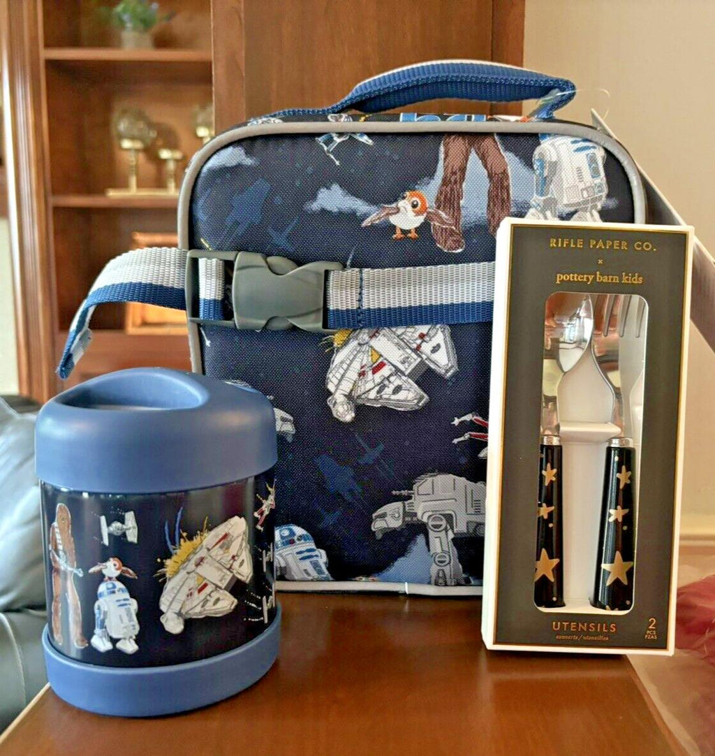 Pottery Barn School disney STAR WARS LUNCH BOX BAG Solo jedi space grogu boy .