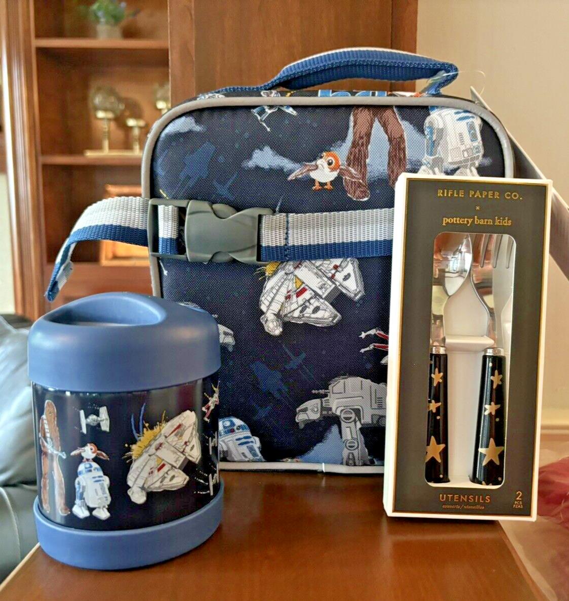 Pottery Barn School disney STAR WARS LUNCH BOX BAG Solo jedi space grogu boy .