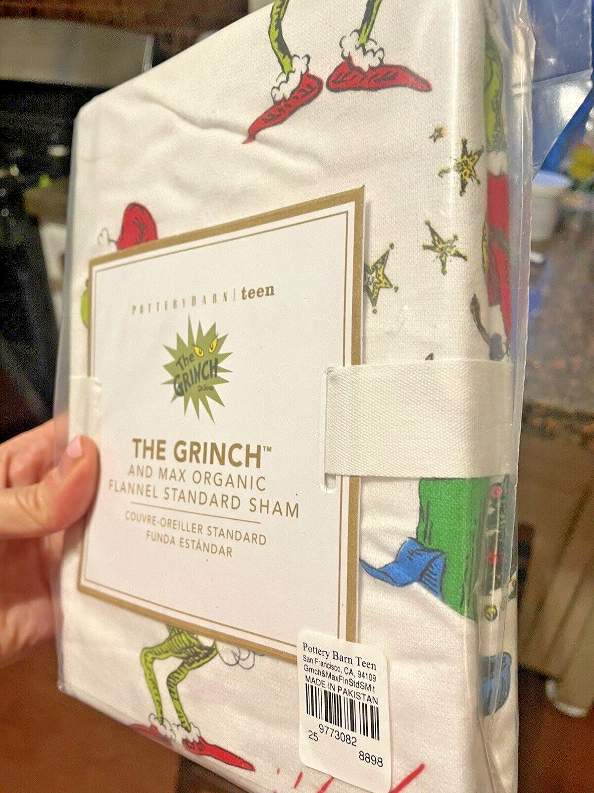 Disney Pottery Barn Grinch Christmas pillow Sham Seuss Holiday Gift party kid -